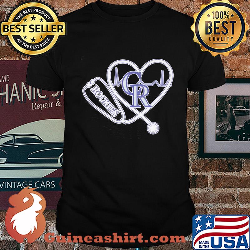 Nurse colorado rockies stethoscope heartbeat shirt