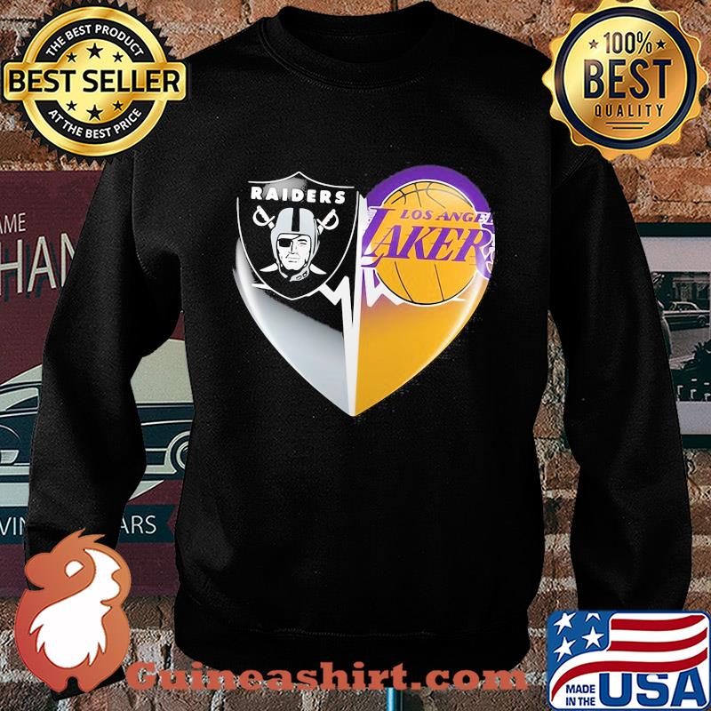 Oakland raiders and los angeles lakers heart heartbeat s Sweater