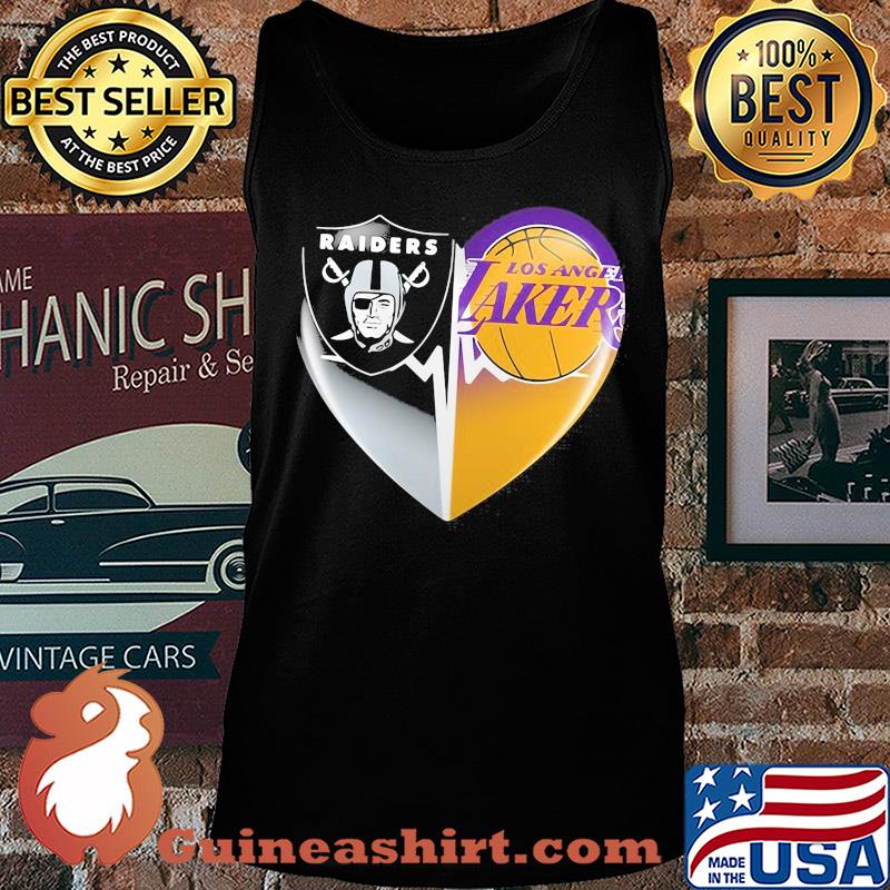 Oakland raiders and los angeles lakers heart heartbeat s Tank top