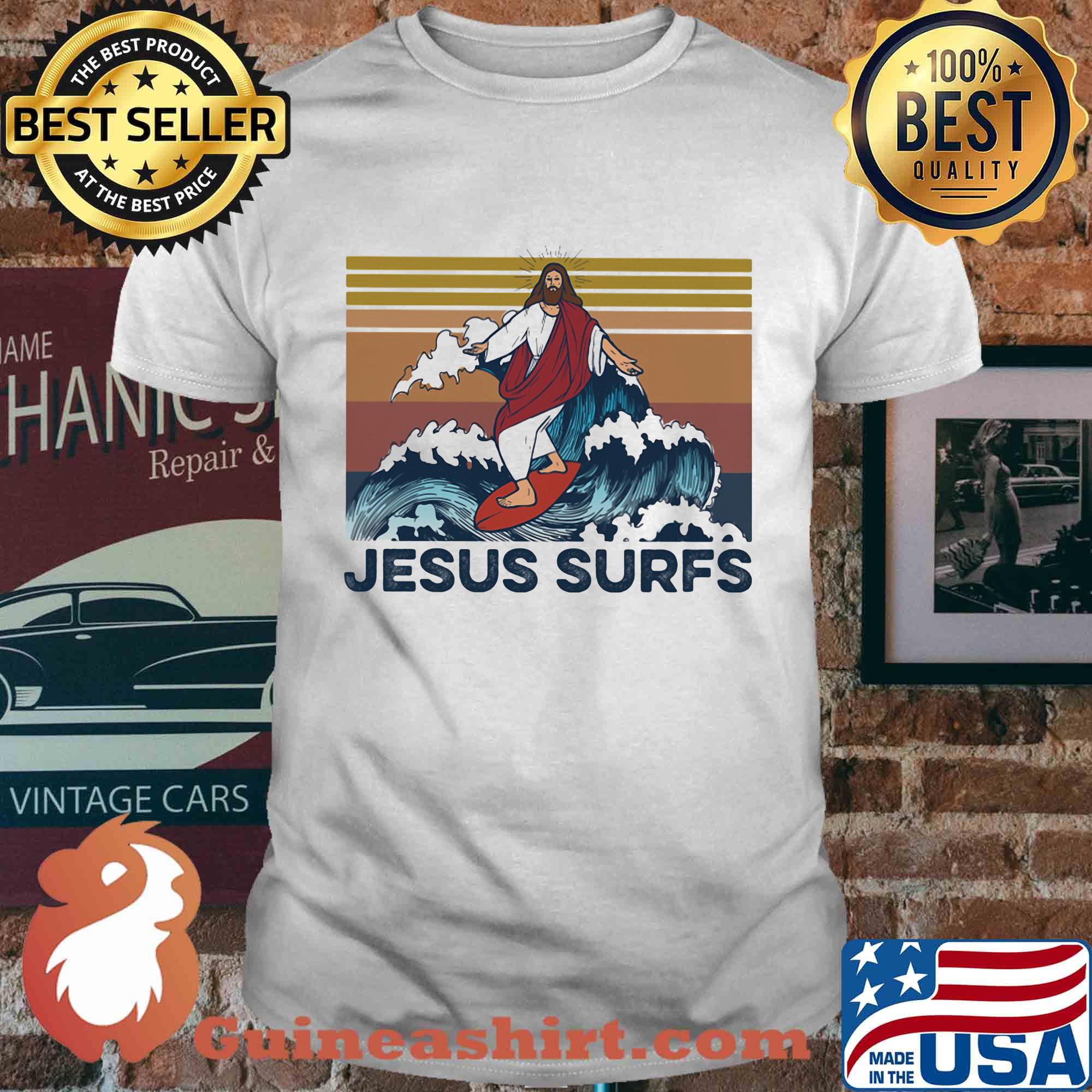 Official Jesus surfs vintage shirt