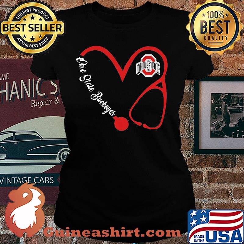 Ohio state buckeyes football stethoscope heart s Ladies tee