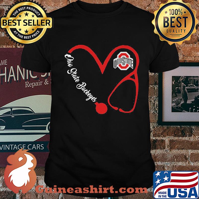 Ohio state buckeyes football stethoscope heart shirt
