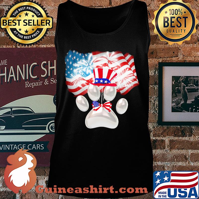 Paw American flag veteran Independence Day s Tank top