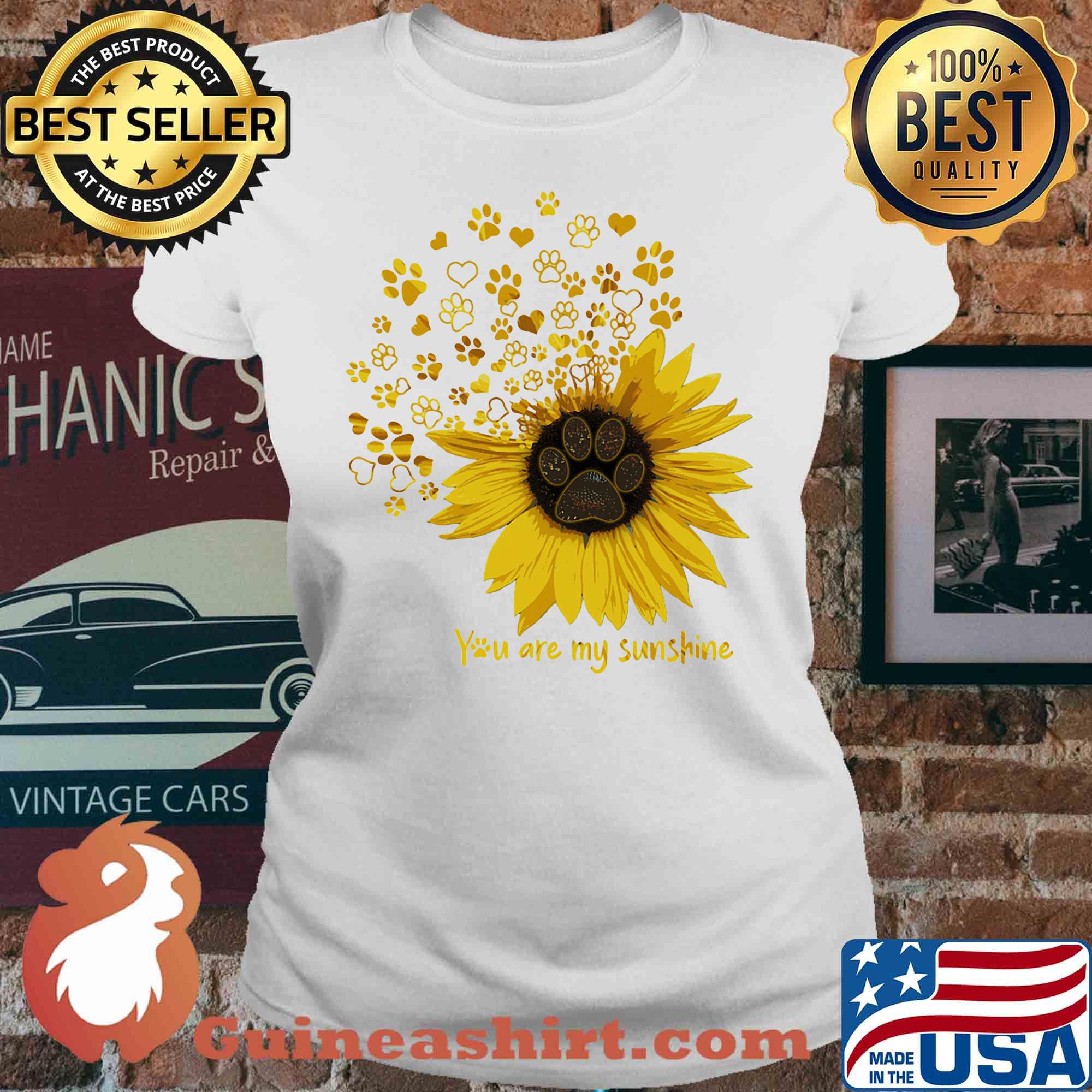 Paw sunflower you are my sunshine s V-neck