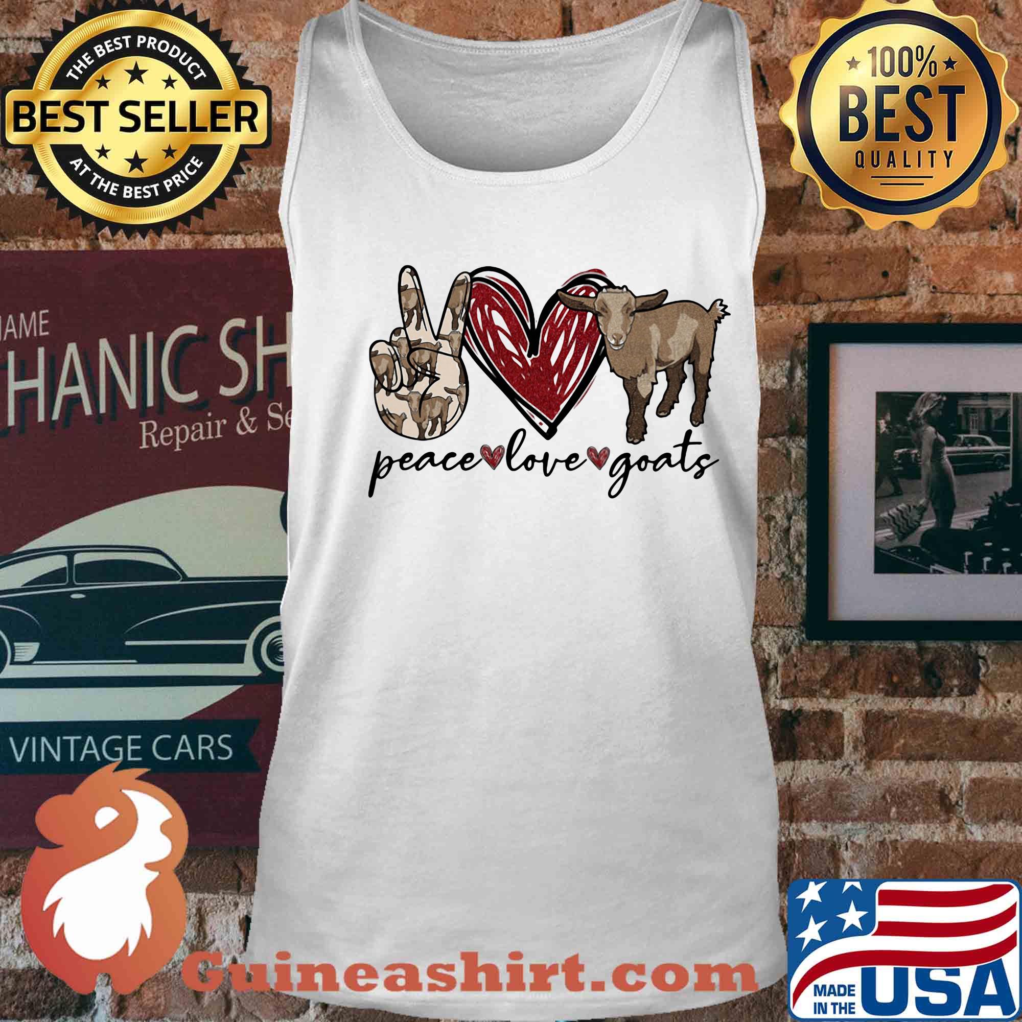 Peace love heart Goats s Tank top