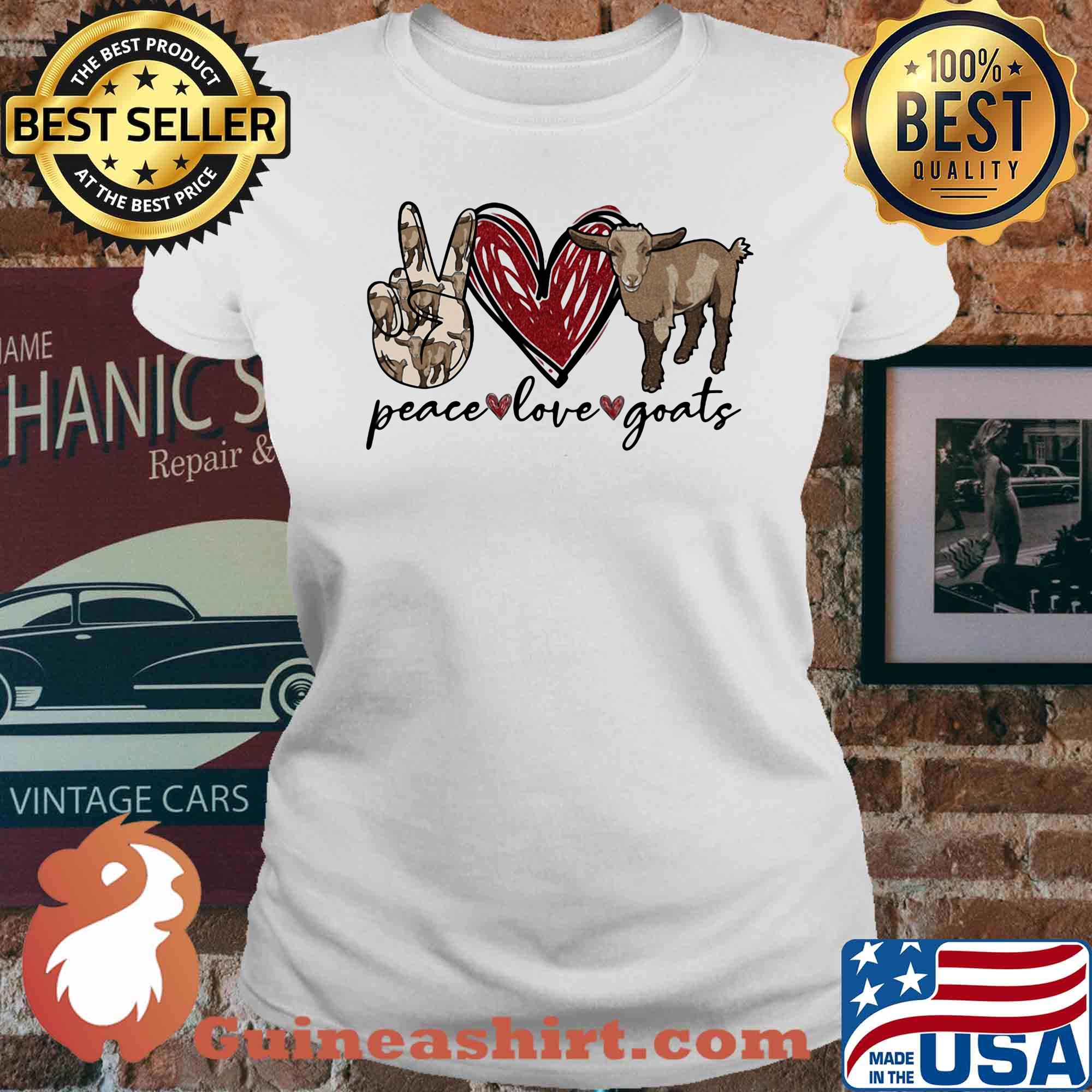 Peace love heart Goats s V-neck