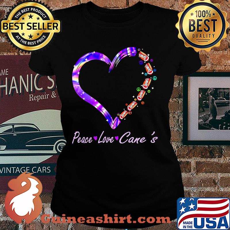 Peace love raising cane's chicken fingers heart s Ladies tee