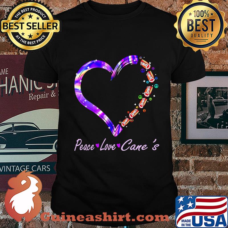 Peace love raising cane's chicken fingers heart shirt