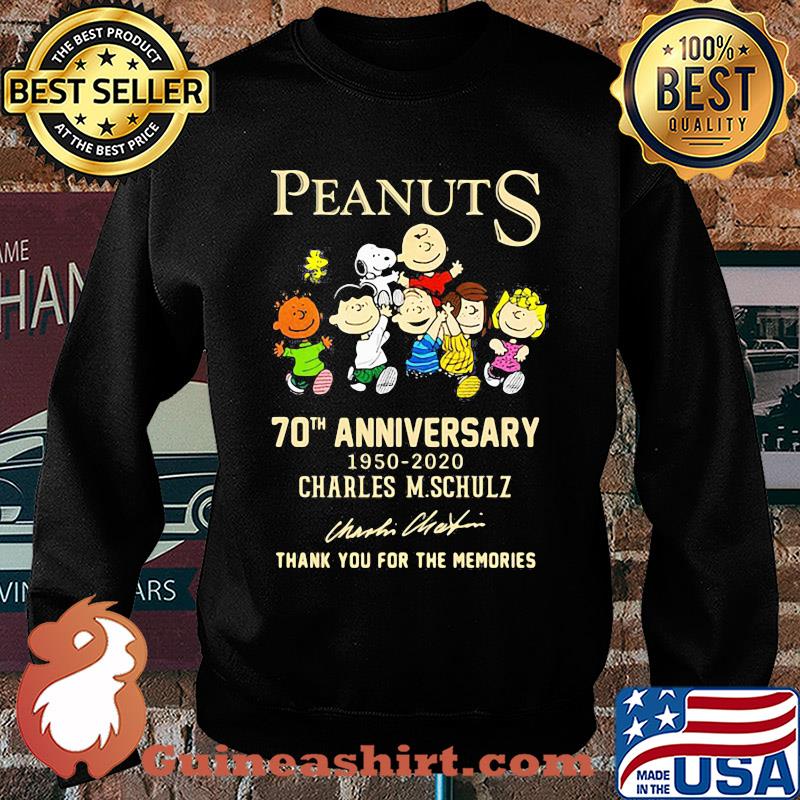 Peanuts 70th anniversary 1950 2020 charles m.schulz thank you for the memories signatures s Sweater