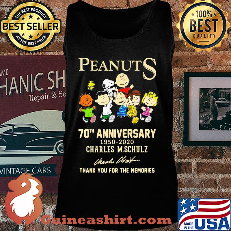 Peanuts 70th anniversary 1950 2020 charles m.schulz thank you for the memories signatures s Tank top