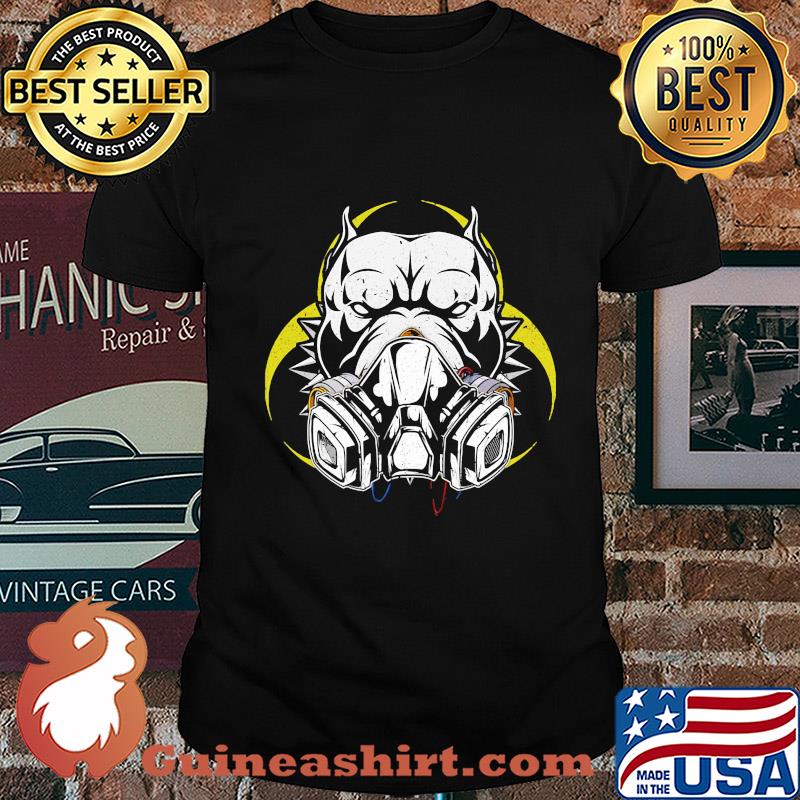Pitbull Gas Mask Social Distancing 2 Sides Shirt
