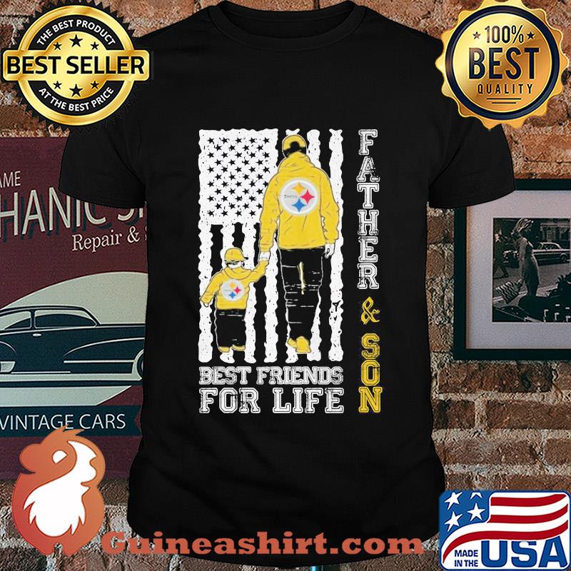 Pittsburgh steelers father and son best friends for life american flag happy father's day shirt