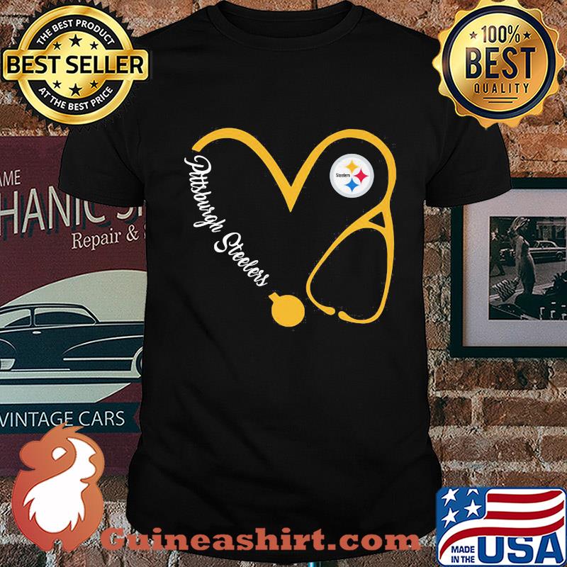 Pittsburgh steelers football stethoscope heart shirt