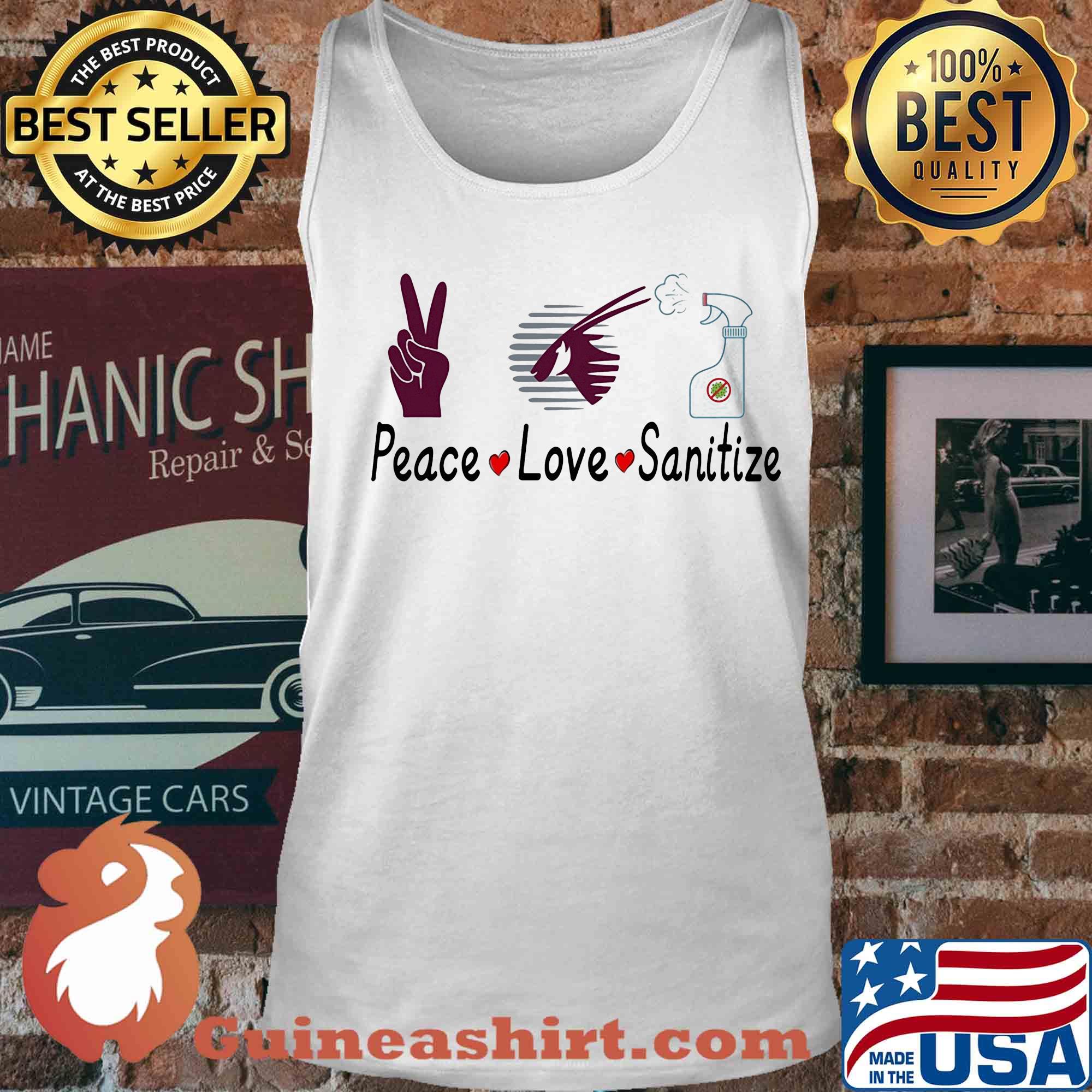 Qatar airways peace love sanitize covid-19 s Tank top