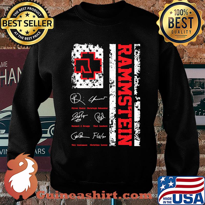 Rammstein signature American flag veteran Independence Day s Sweater