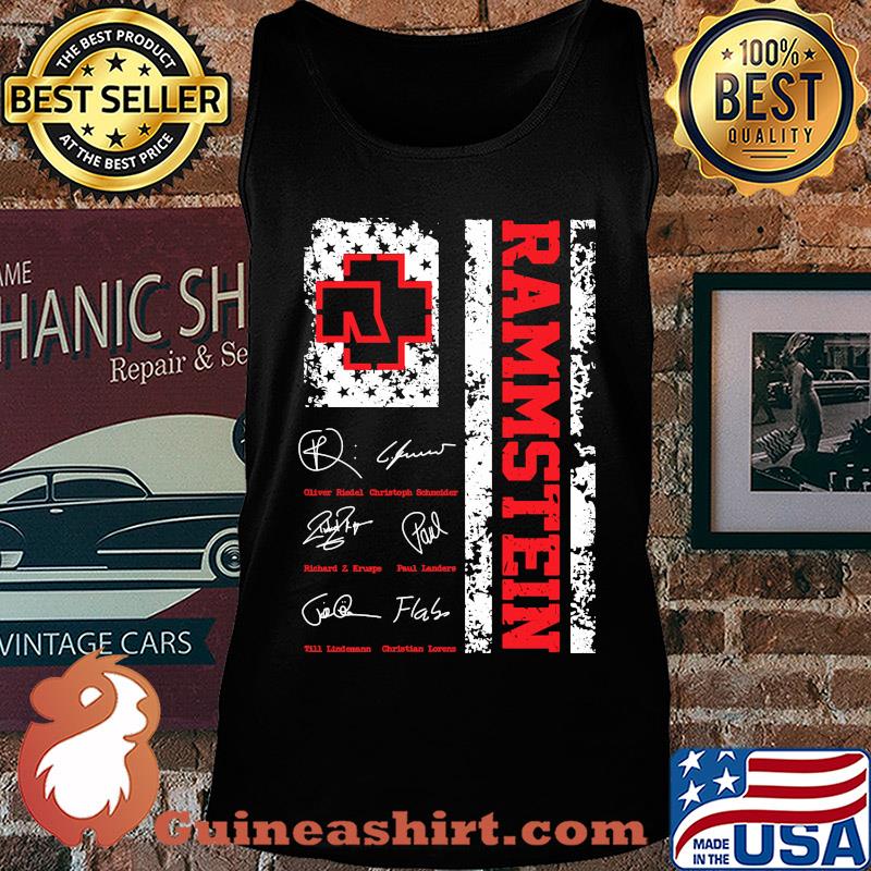 Rammstein signature American flag veteran Independence Day s Tank top