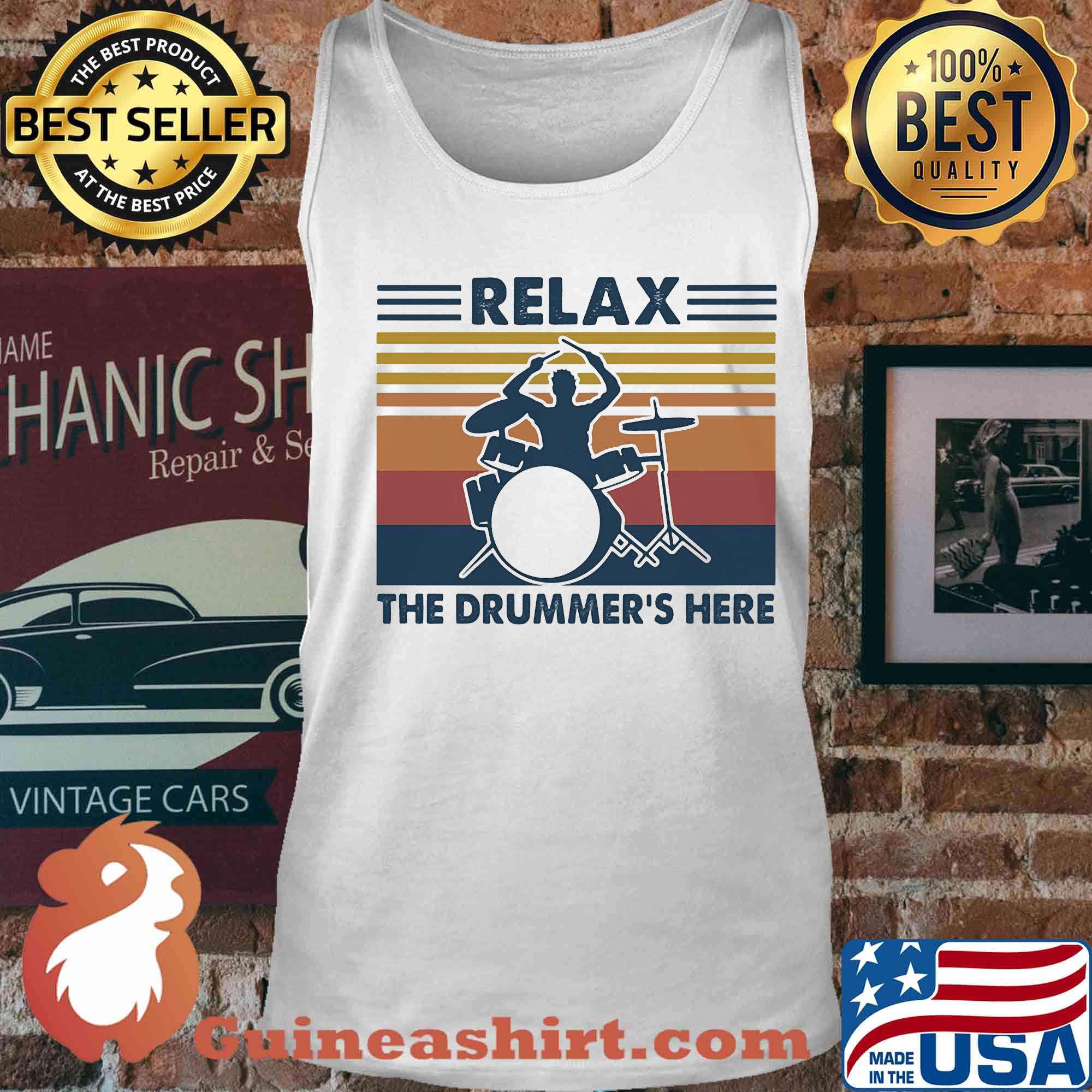 Relax the drummer's here vintage s Tank top