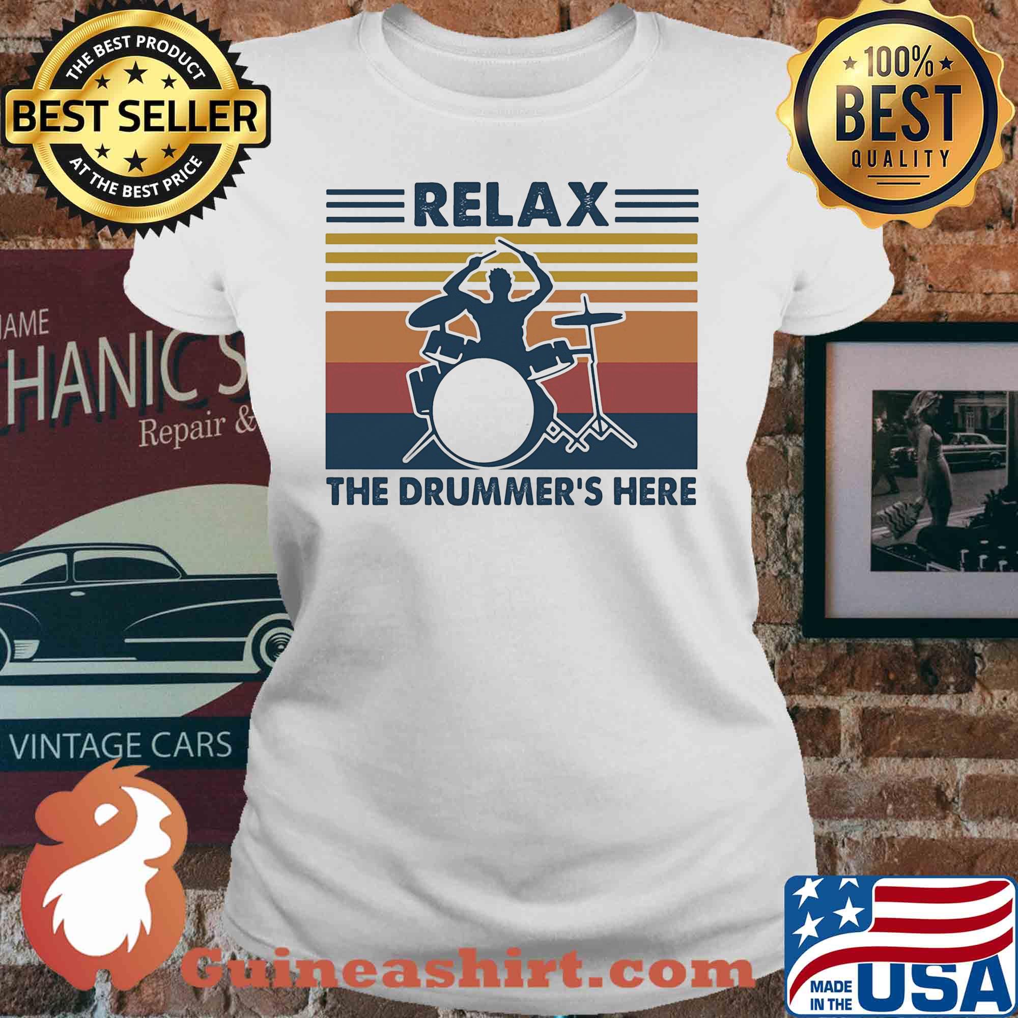 Relax the drummer's here vintage s V-neck