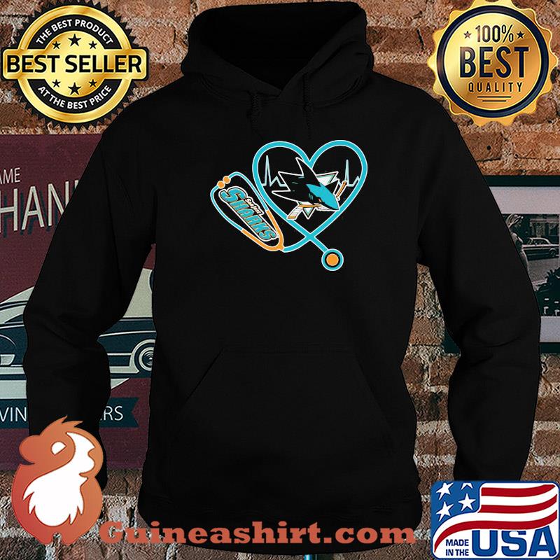 San jose sharks hockey stethoscope heart s Hoodie