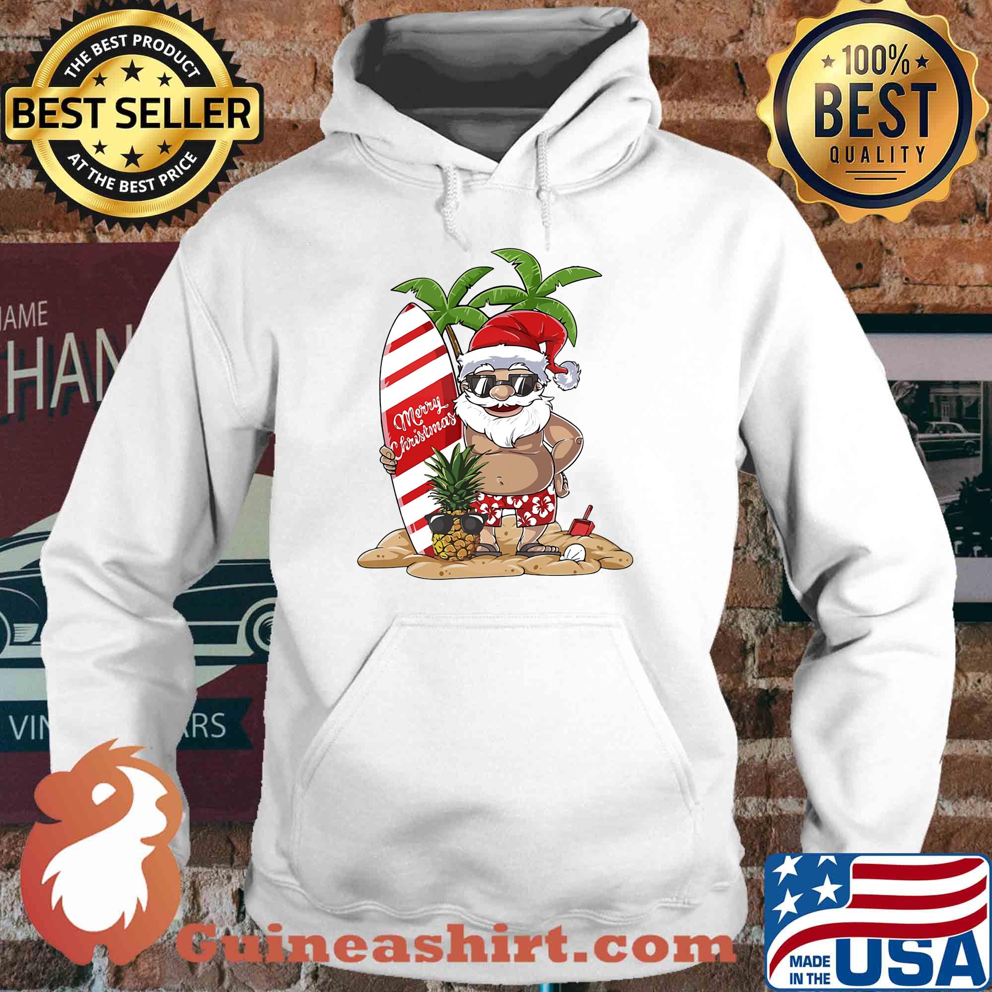 Santa Claus Hawaiian Surfing s Hoodie