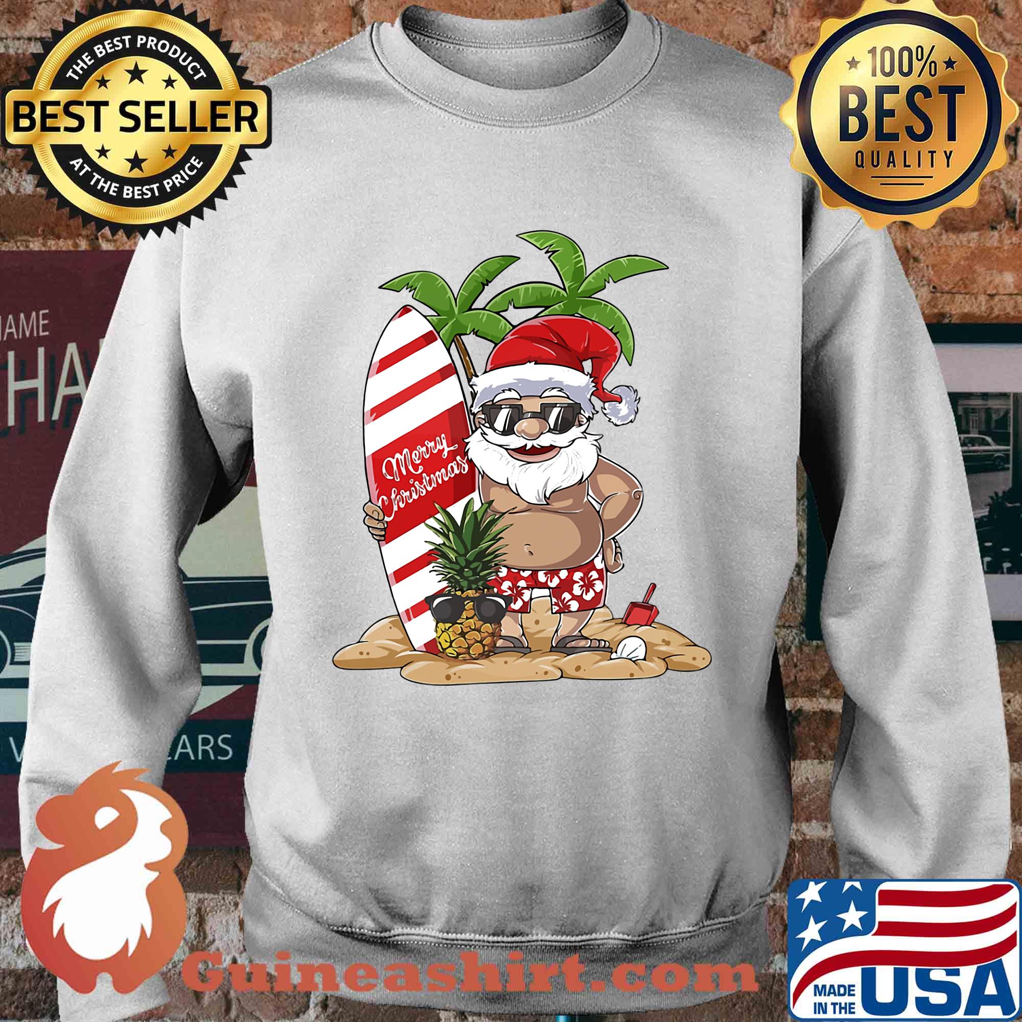 Santa Claus Hawaiian Surfing s Sweater