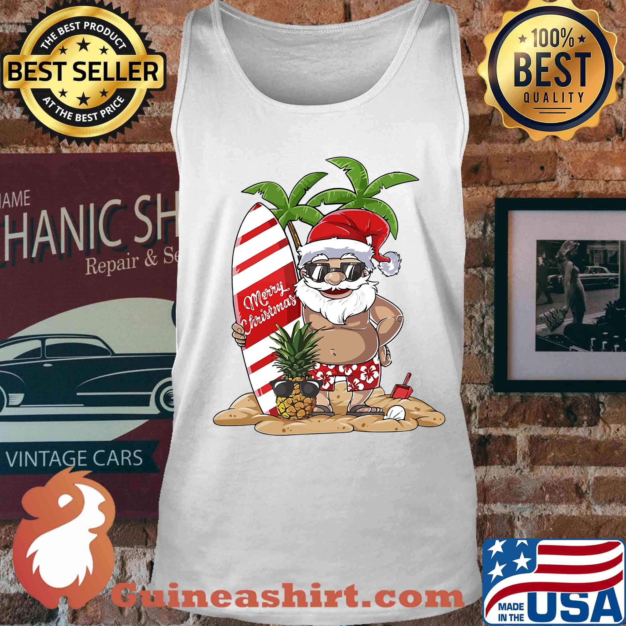 Santa Claus Hawaiian Surfing s Tank top