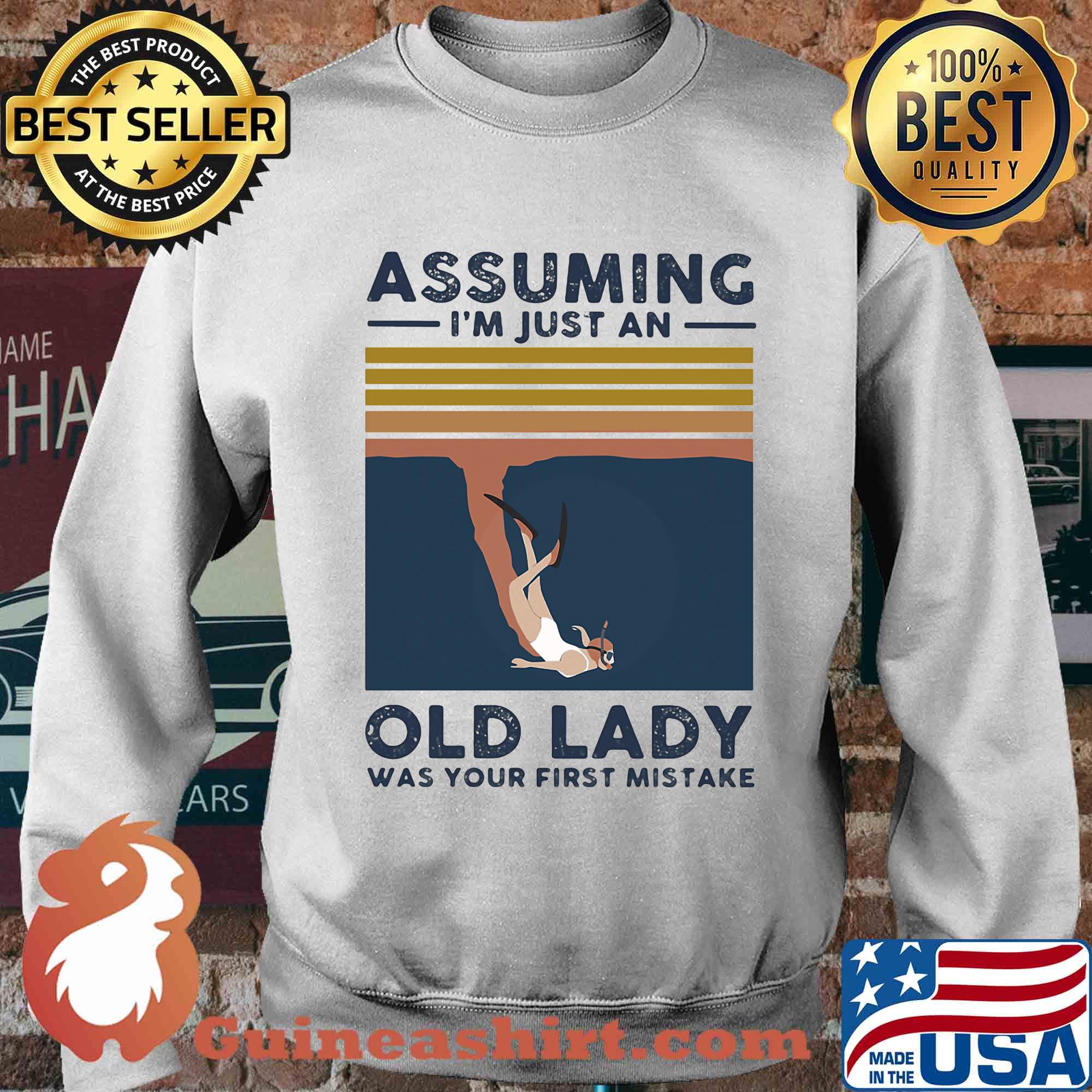 Scuba diving assuming I’m just an old lady was your first mistake vintage s Sweater