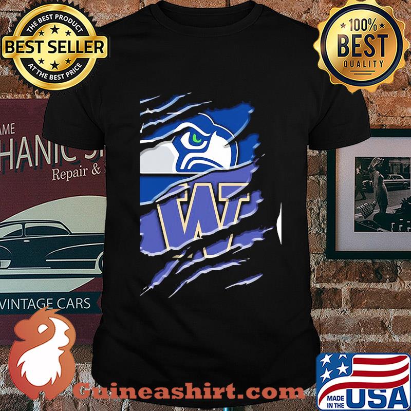 Seattle seahawks and washington huskies football shirt