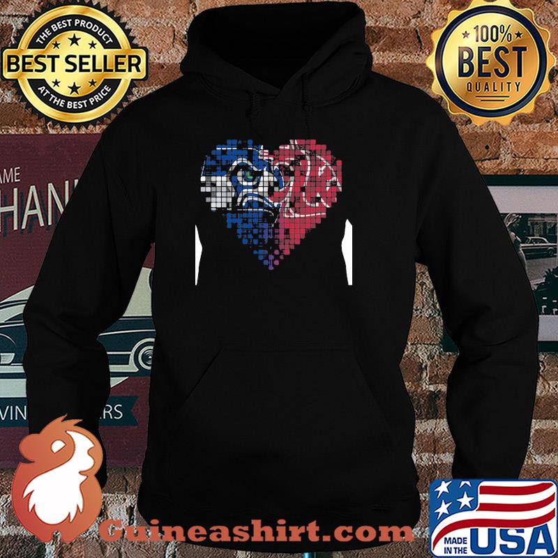 Seattle seahawks and washington state cougars heart puzzle s Hoodie