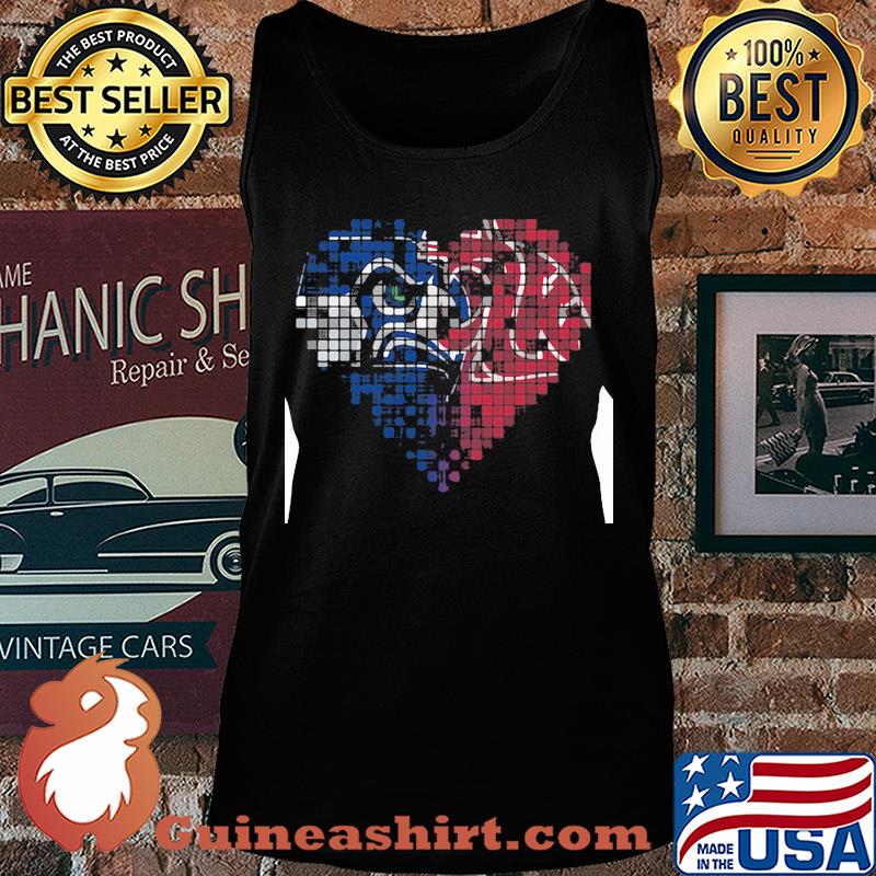 Seattle seahawks and washington state cougars heart puzzle s Tank top