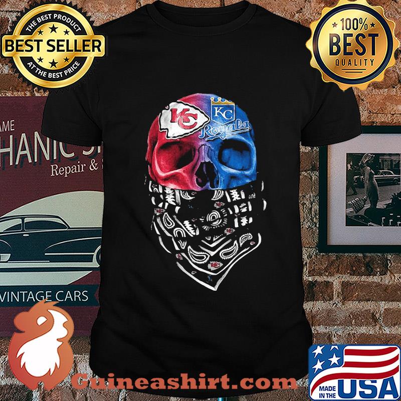 Skull kansas city chiefs and kansas city royals shirt