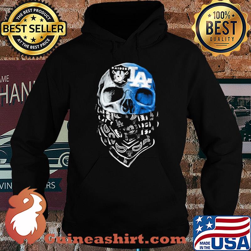 Skull mask oakland raiders and los angeles dodgers logo s Hoodie
