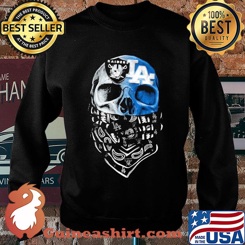 Skull mask oakland raiders and los angeles dodgers logo s Sweater