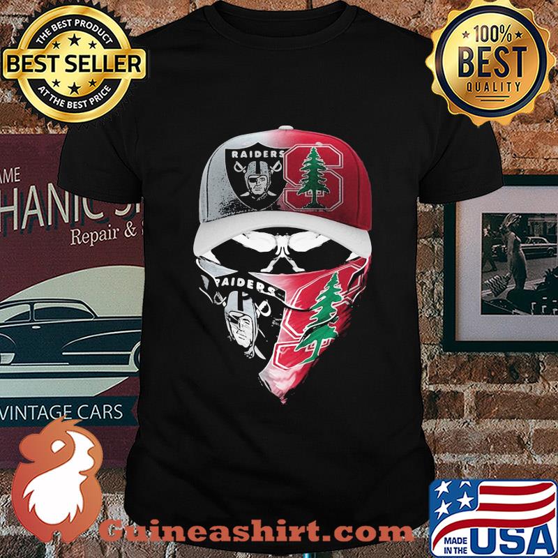Skull mask player oakland raiders and stanford cardinal shirt