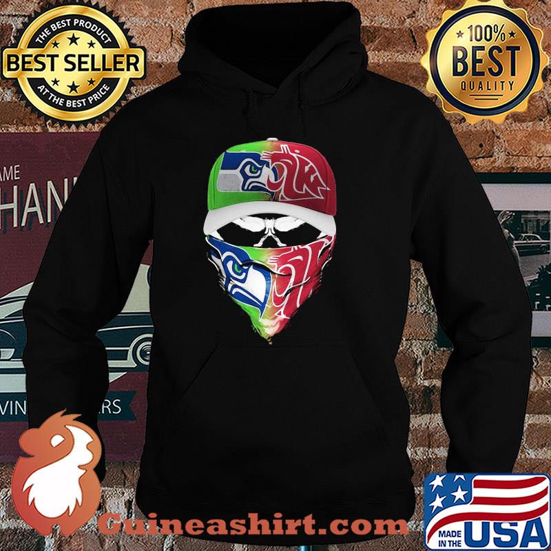 Skull mask seattle seahawks and washington state cougars s Hoodie