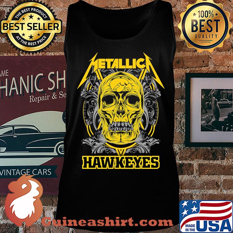 Skull Metallica Iowa Hawkeyes basketball fish s Tank top