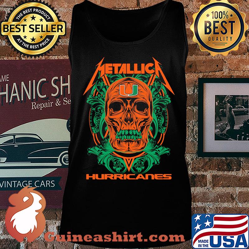 Skull Metallica Miami Hurricanes football fish s Tank top