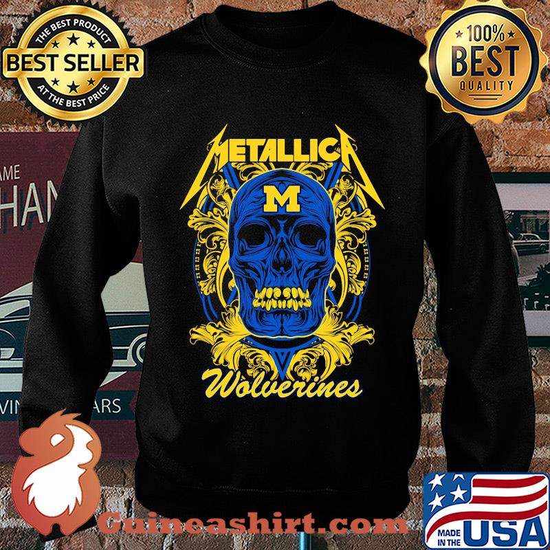 Skull metallica michigan wolverines football fish s Sweater