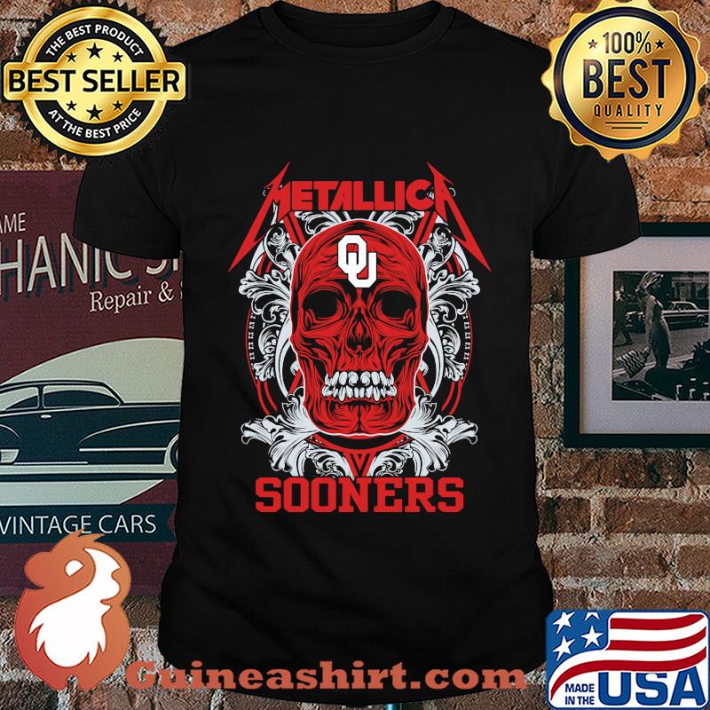 Skull metallica oklahoma sooners football fish shirt