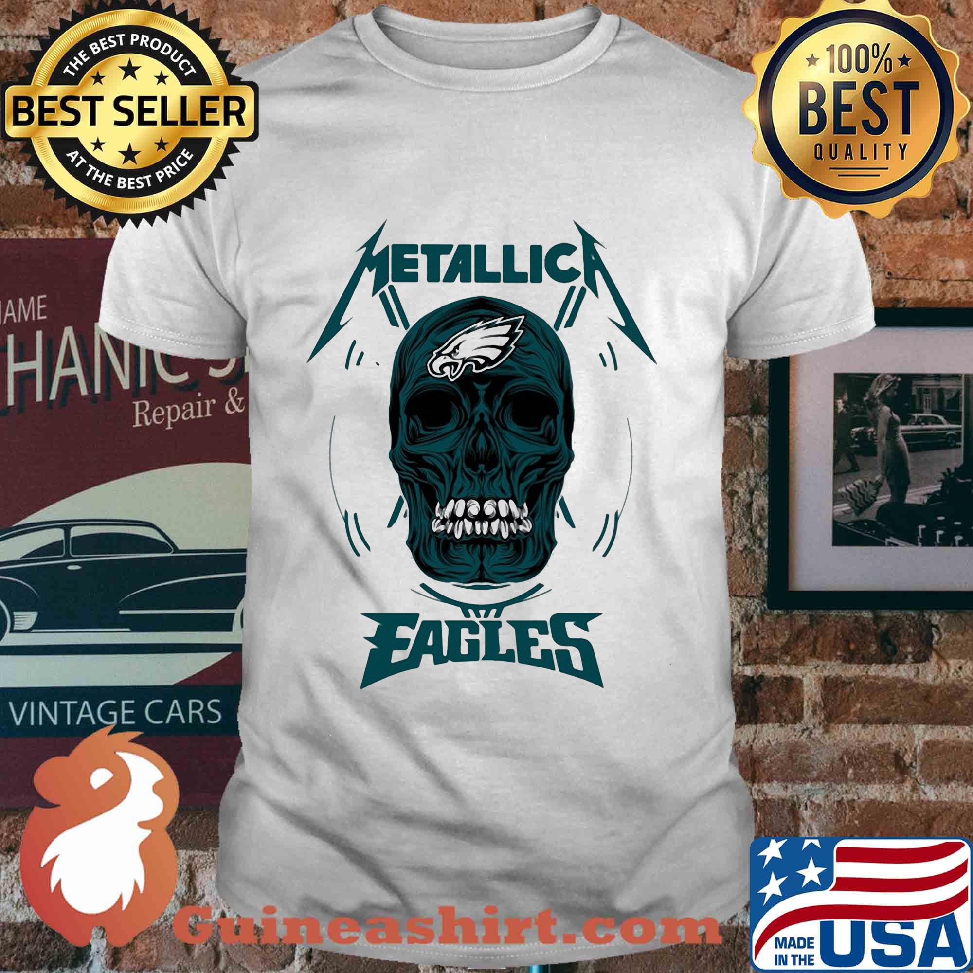 Skull metallica philadelphia eagles shirt