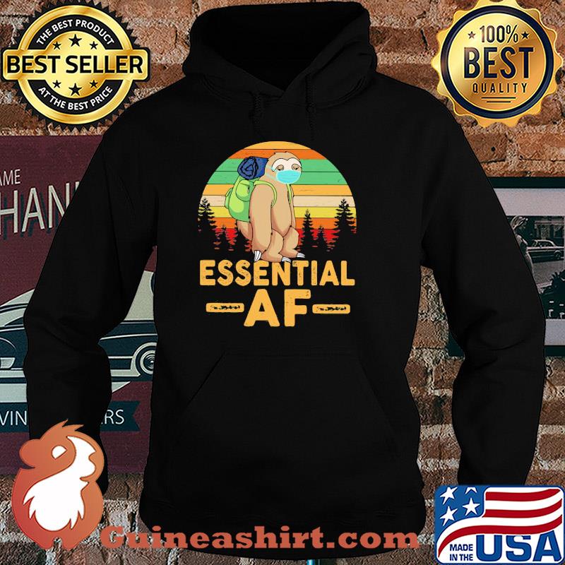 Sloth wear mask essential af vintage covid-19 s Hoodie
