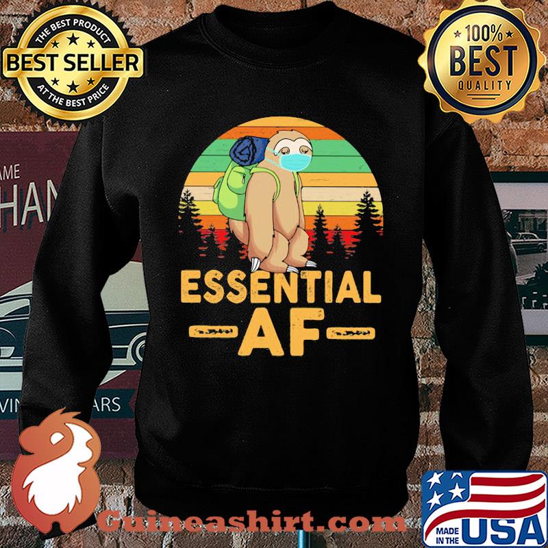 Sloth wear mask essential af vintage covid-19 s Sweater