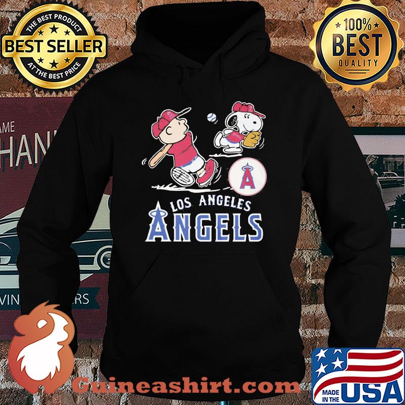 Snoopy and charlie brown playing baseball los angeles angels s Hoodie