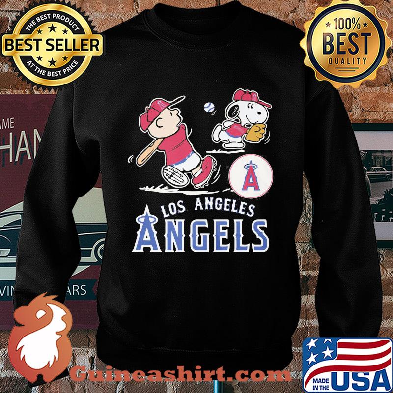 Snoopy and charlie brown playing baseball los angeles angels s Sweater