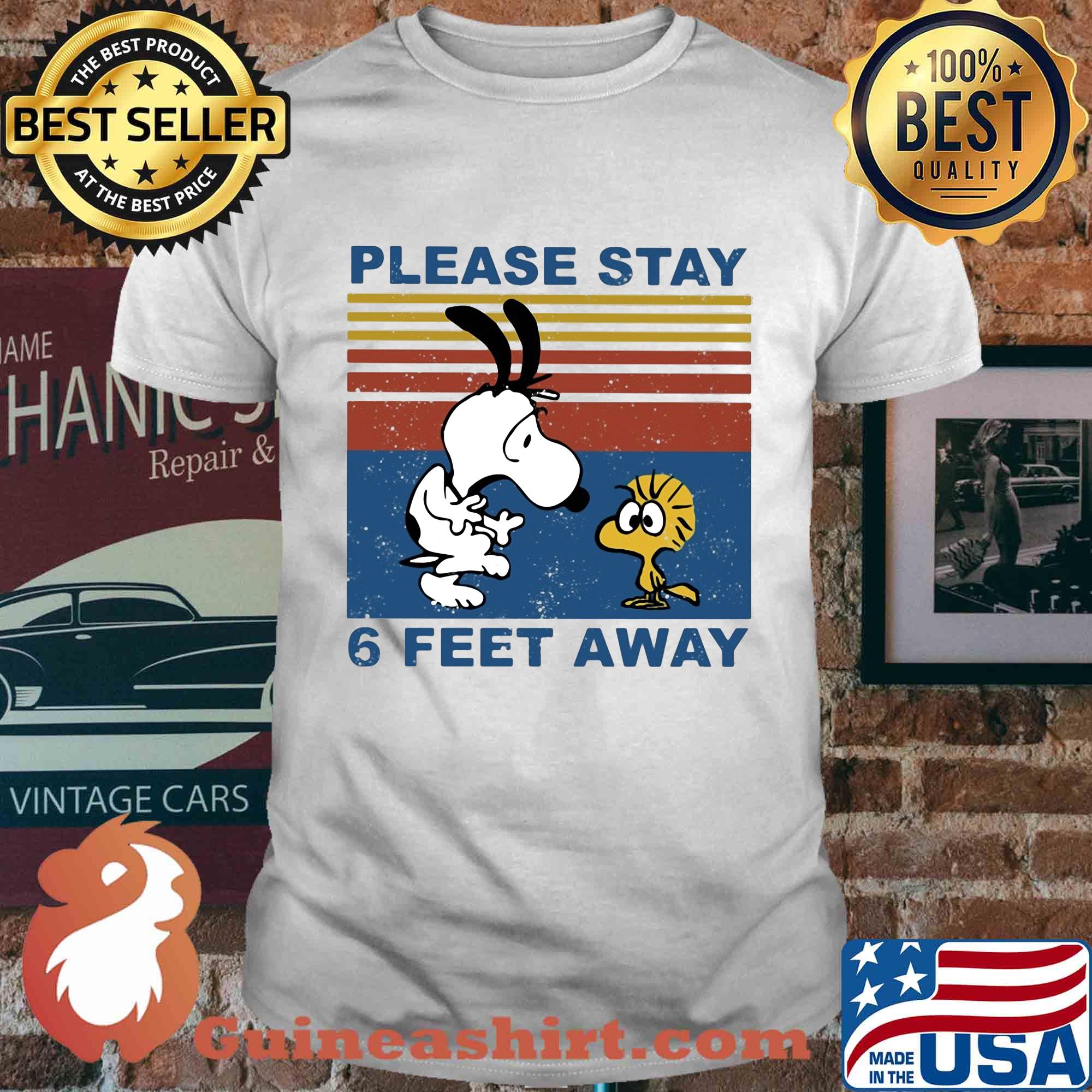 Snoopy and woodstock please stay 6 feet away vintage shirt