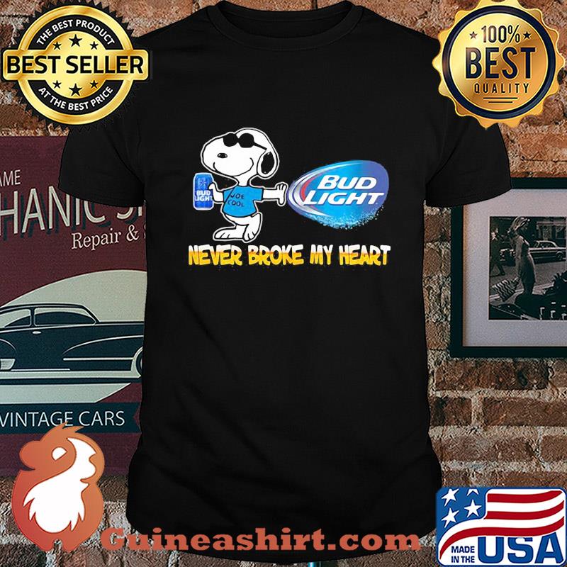 Snoopy bud light beer never broke my heart shirt