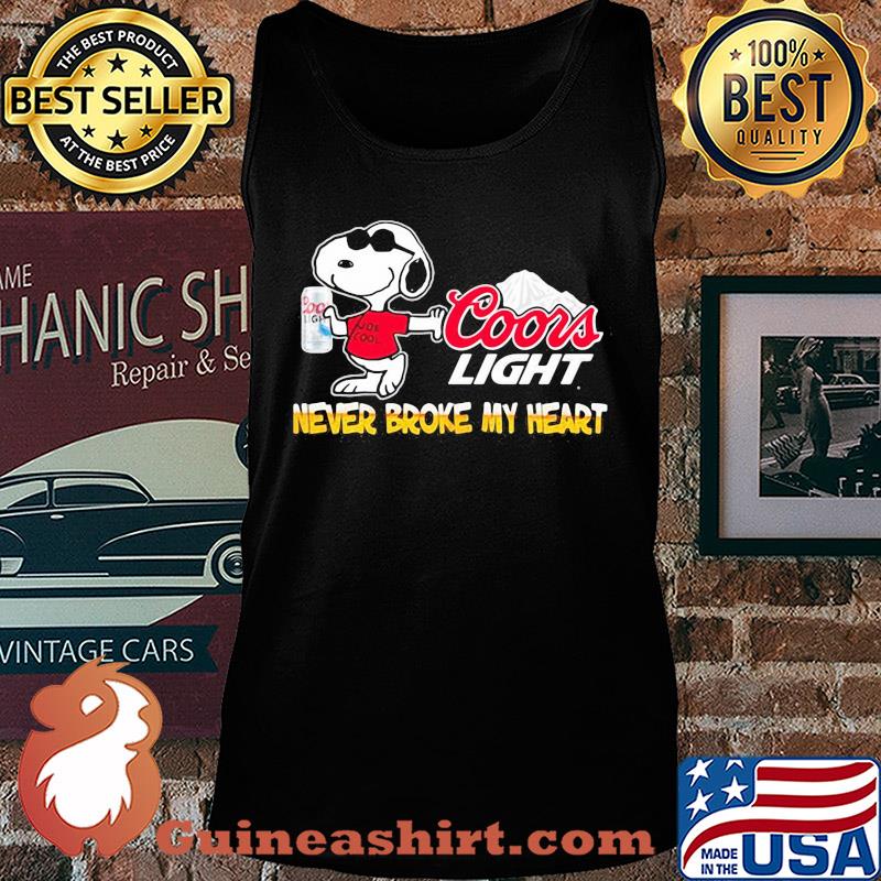 Snoopy coors light beer never broke my heart s Tank top