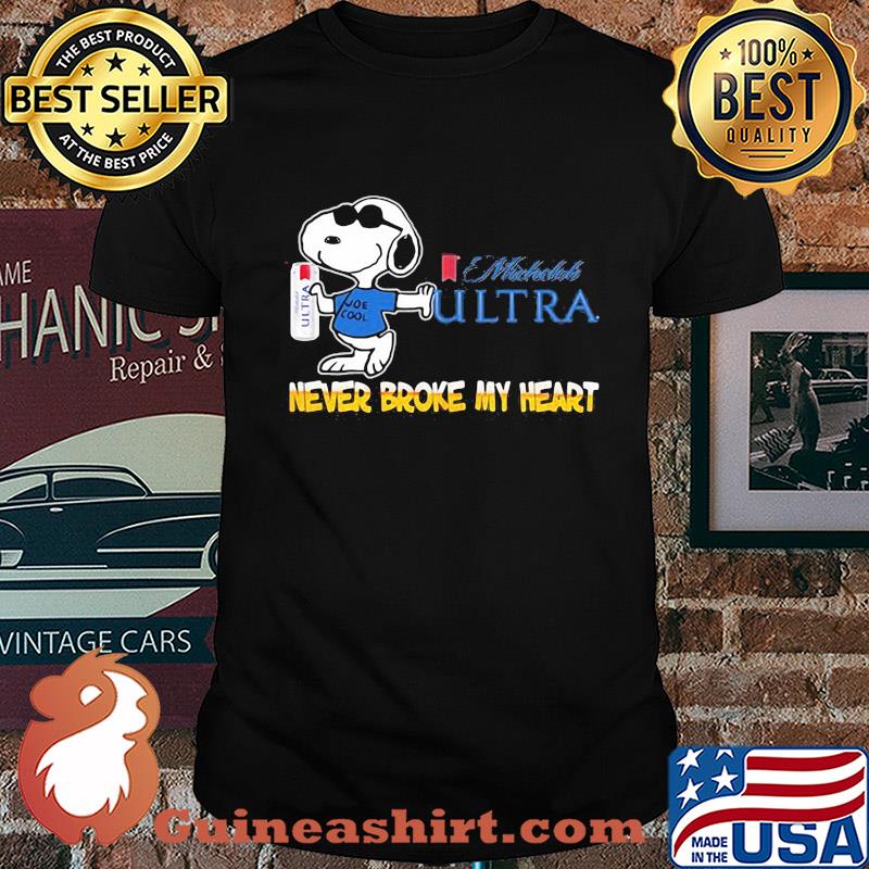 Snoopy muchlis ultra beer never broke my heart shirt