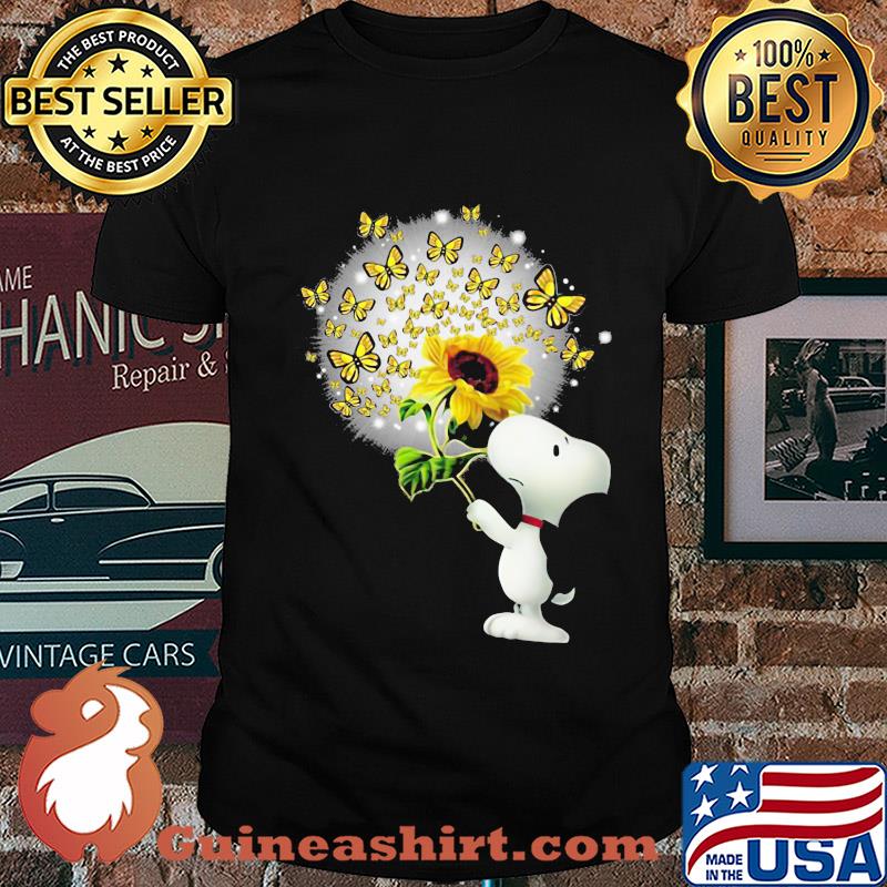 Snoopy sunflower and butterfly shirt