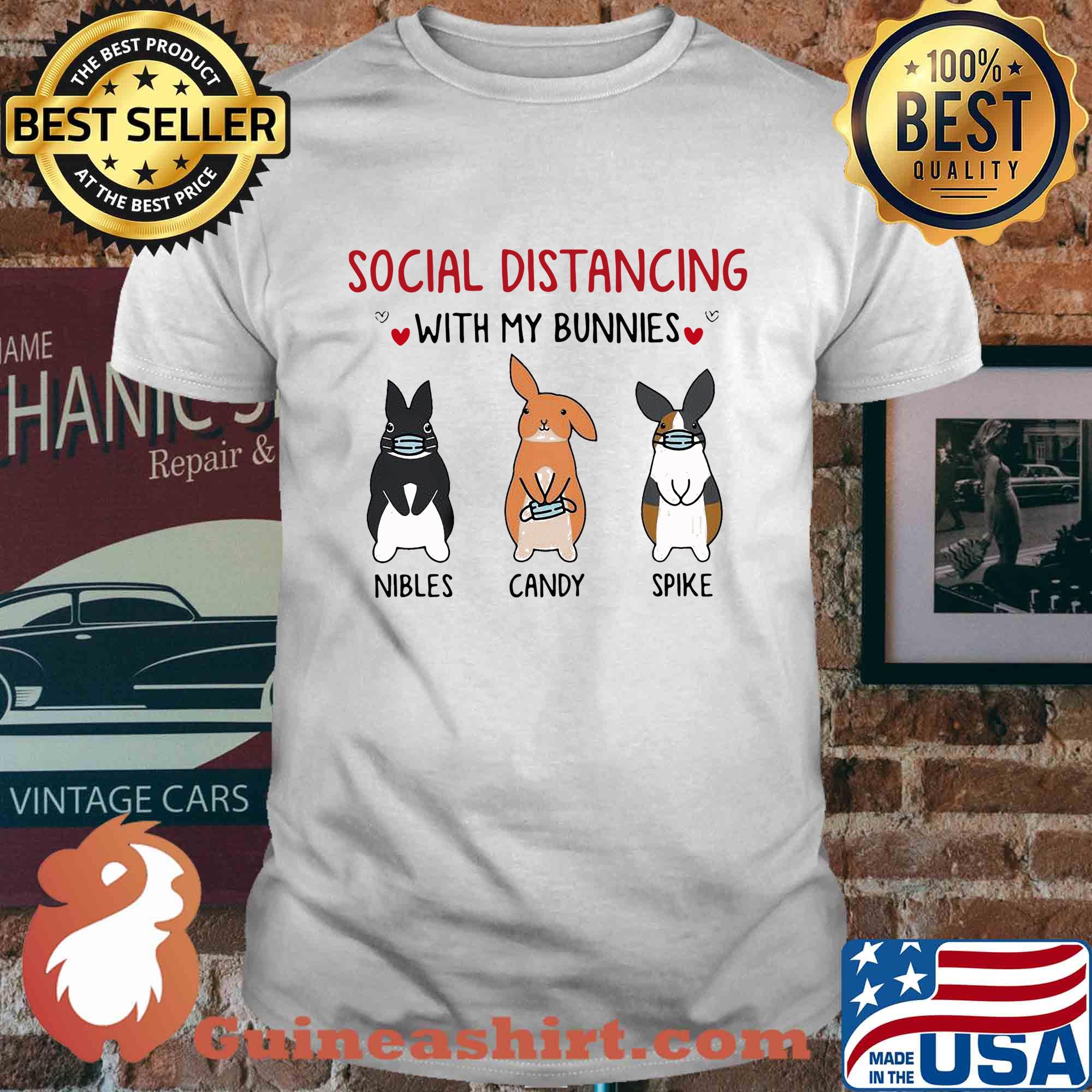 Social distancing with my bunnies nubiles candy spike mask shirt